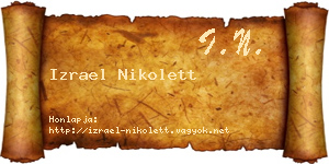 Izrael Nikolett névjegykártya